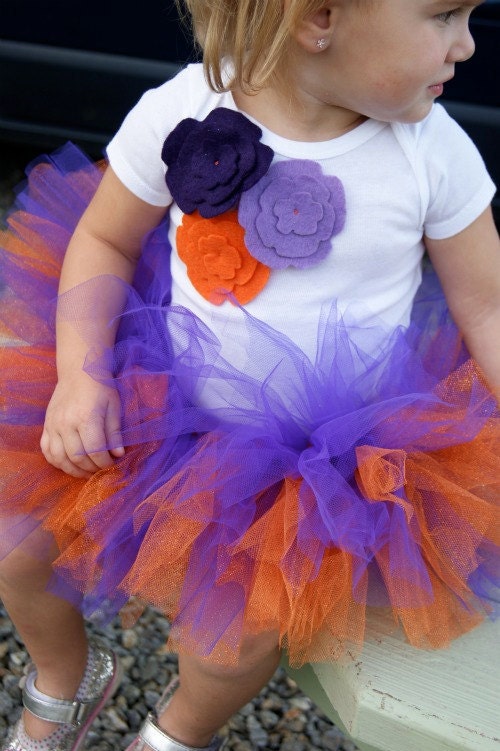 Clemson Tigers Felt Flower Onesie with matching Sparkle Tutu