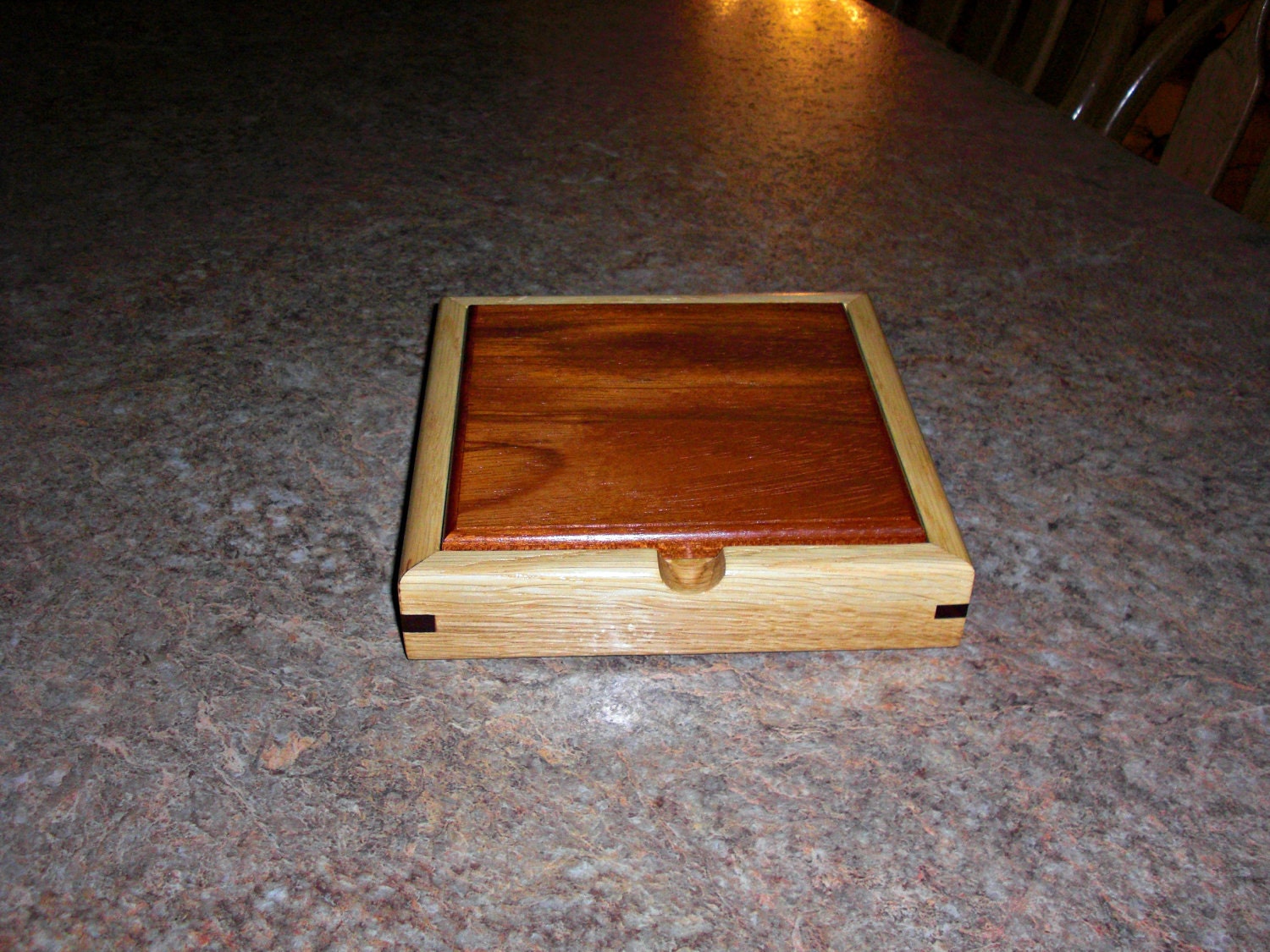 Slab lid Box, white oak, exotic hardwood