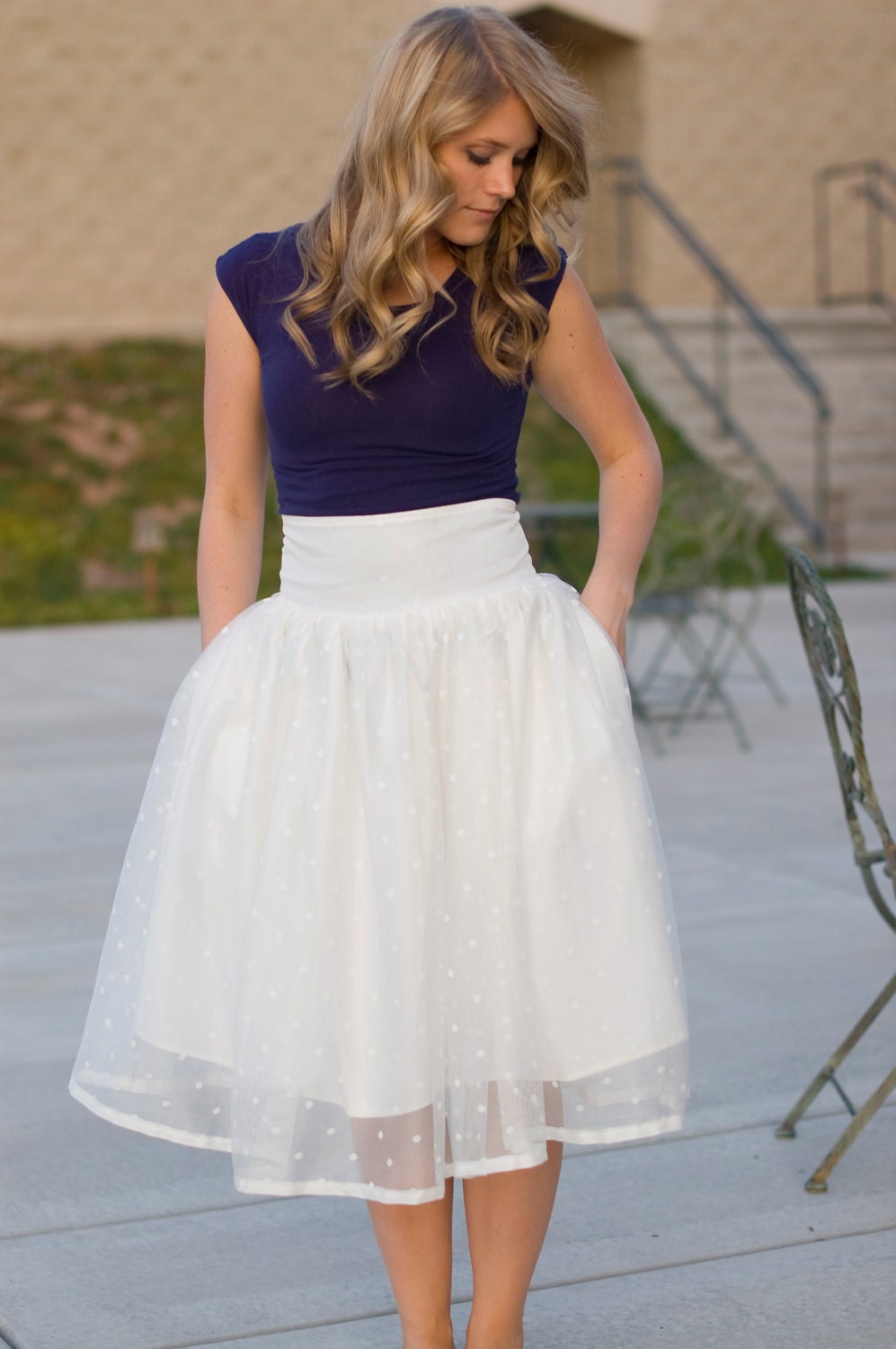 Ivory Polka Dot Tutu Skirt