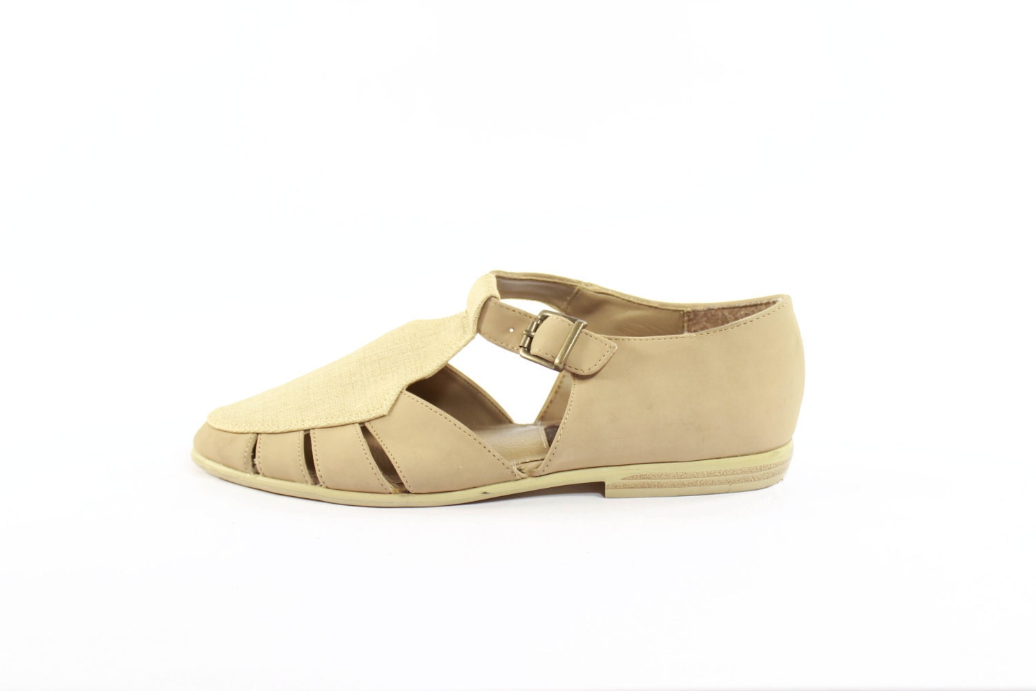 Two Tone T Strap Shoes in Womens 6