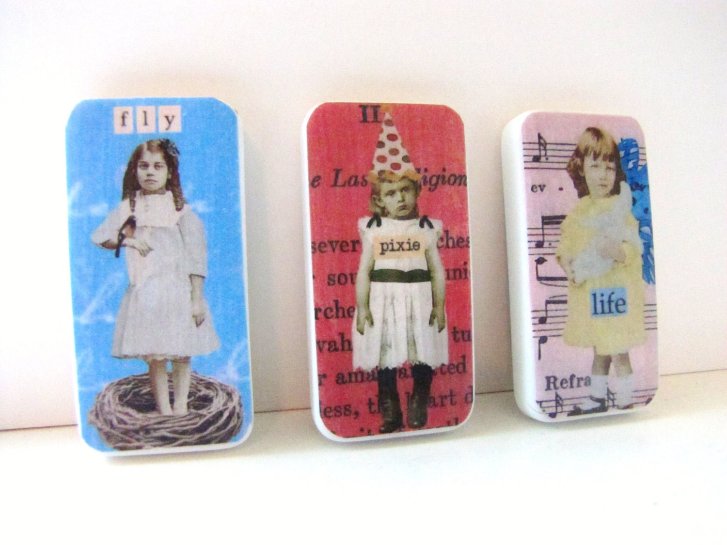 Magnet Gift Set PICK 3 -Pastel, funny, girly, Children, humorous, SASSY, cute, retro, vintage Birthday party favors.