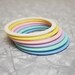 Set of six thin flat pretty pastel bangles