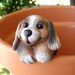 Miniature ceramic - puppy flower pot decoration