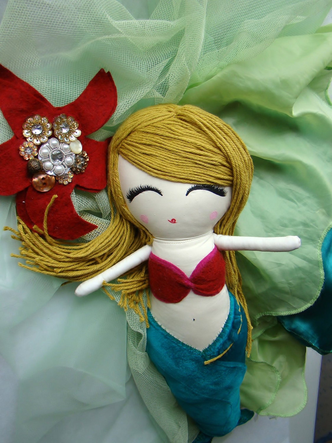Custom Cloth Mermaid Doll by Mend