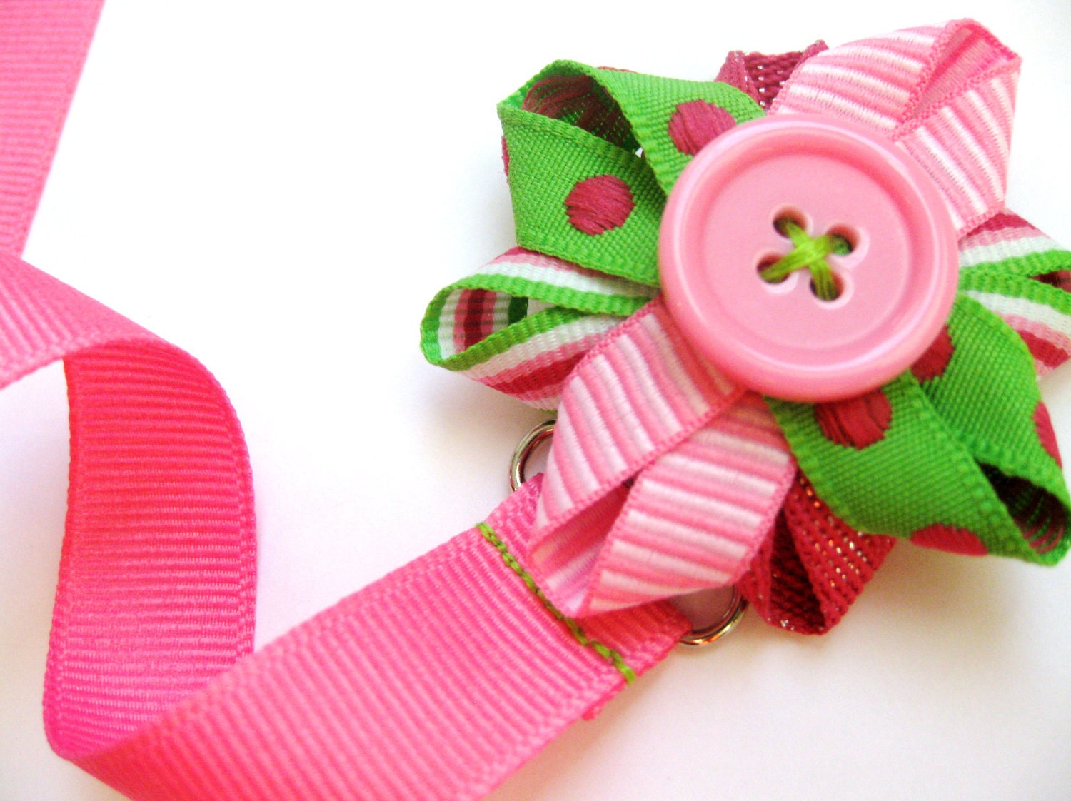 Pacifier Clip Girl Paci Clip Ribbon Flower
