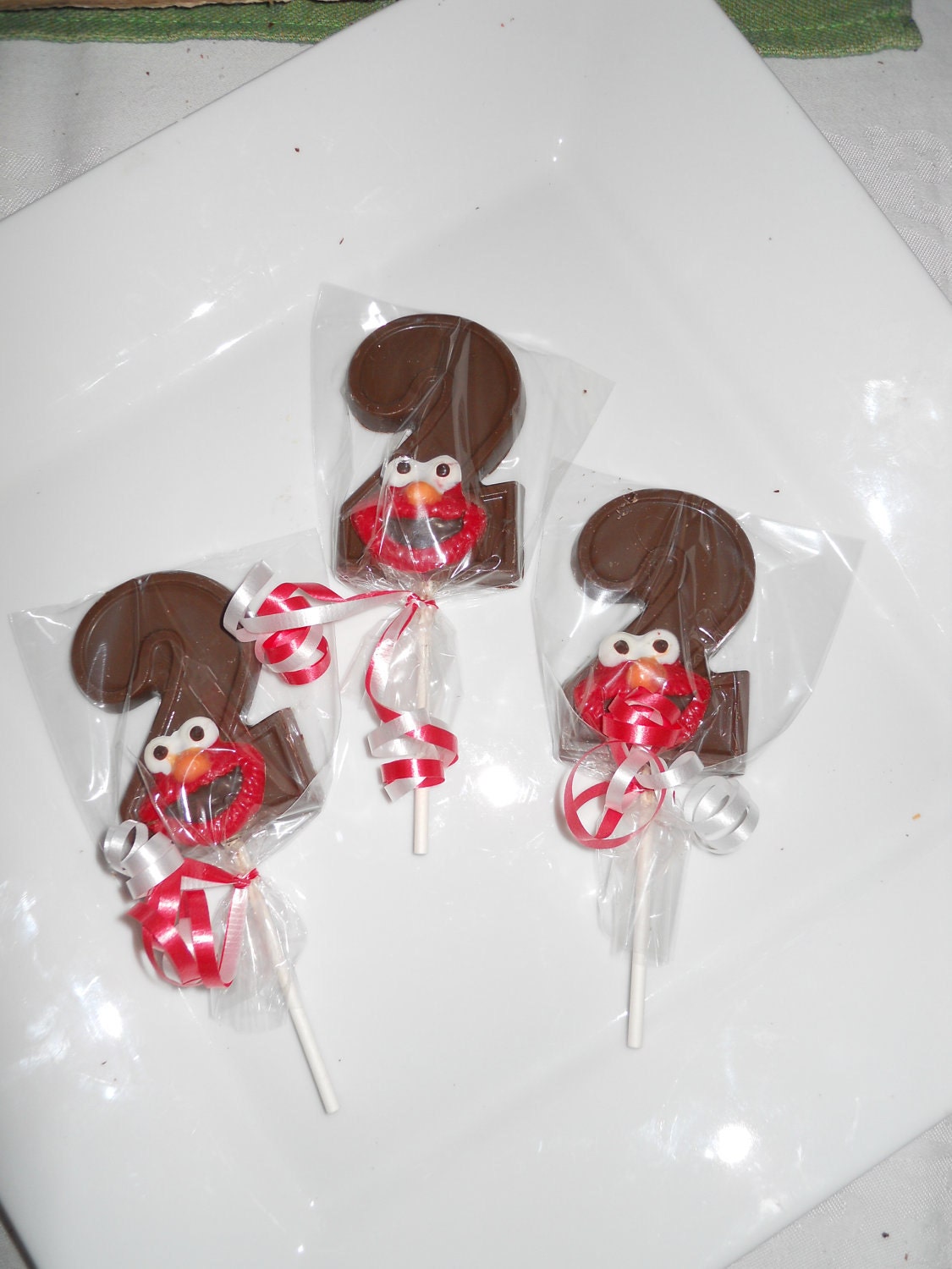 12 Sesame Street Elmo 2nd  Birthday Gourmet Chocolate Lollipops Birthday Gifts Party Favor Kids