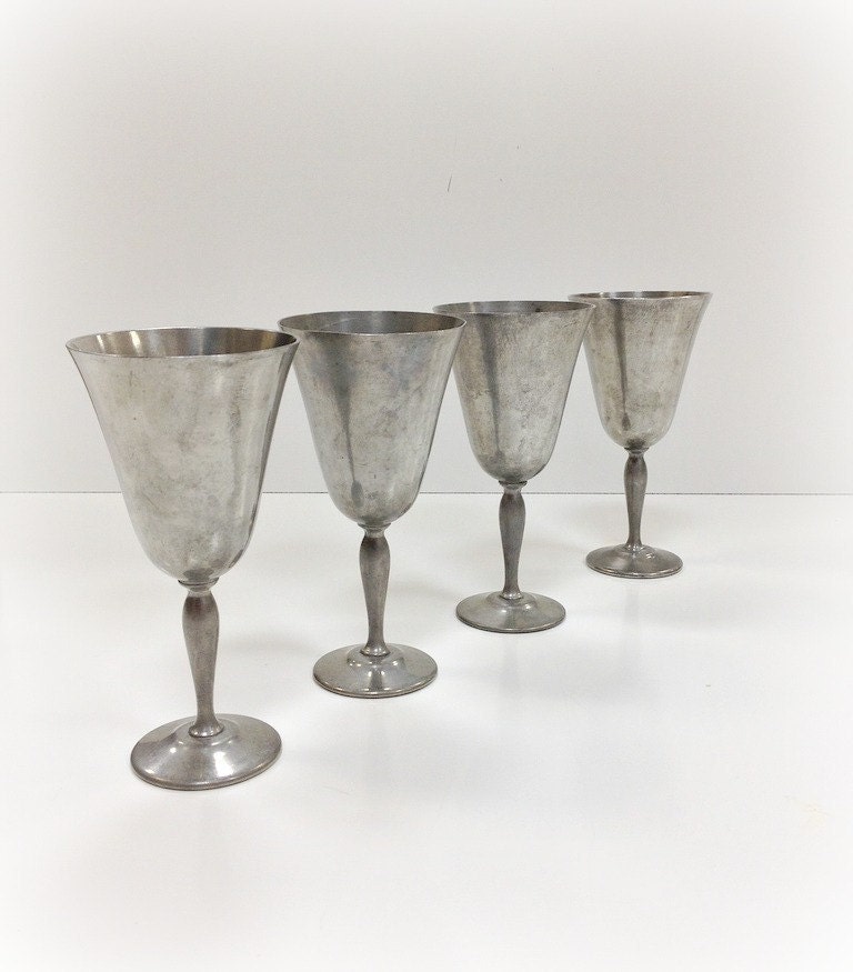 Pewter Wine Goblets Plymouth Pewter by vintage19something on Etsy