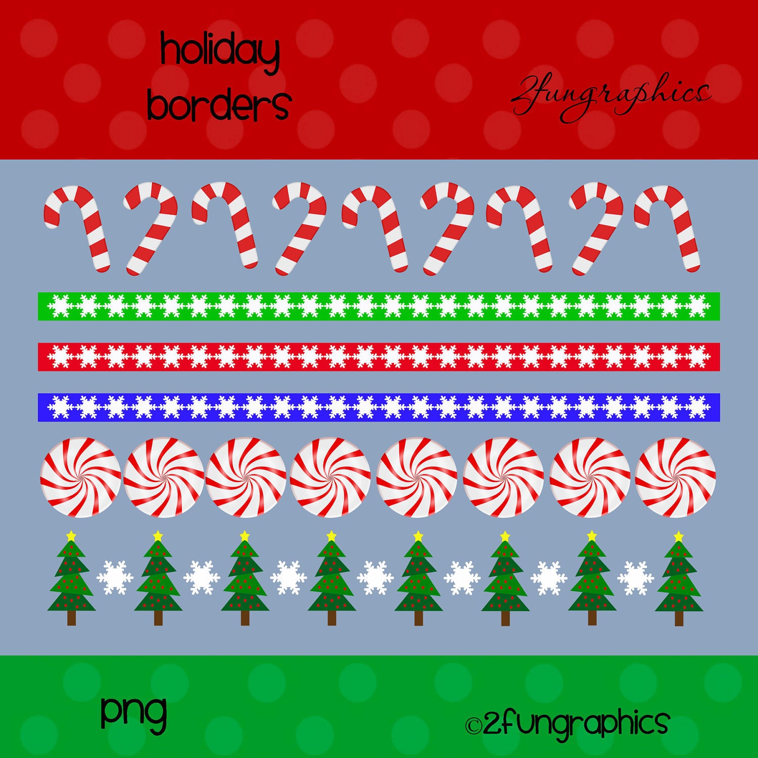 Christmas Borders 12" wide , personal or small commercial use Il_170x135
