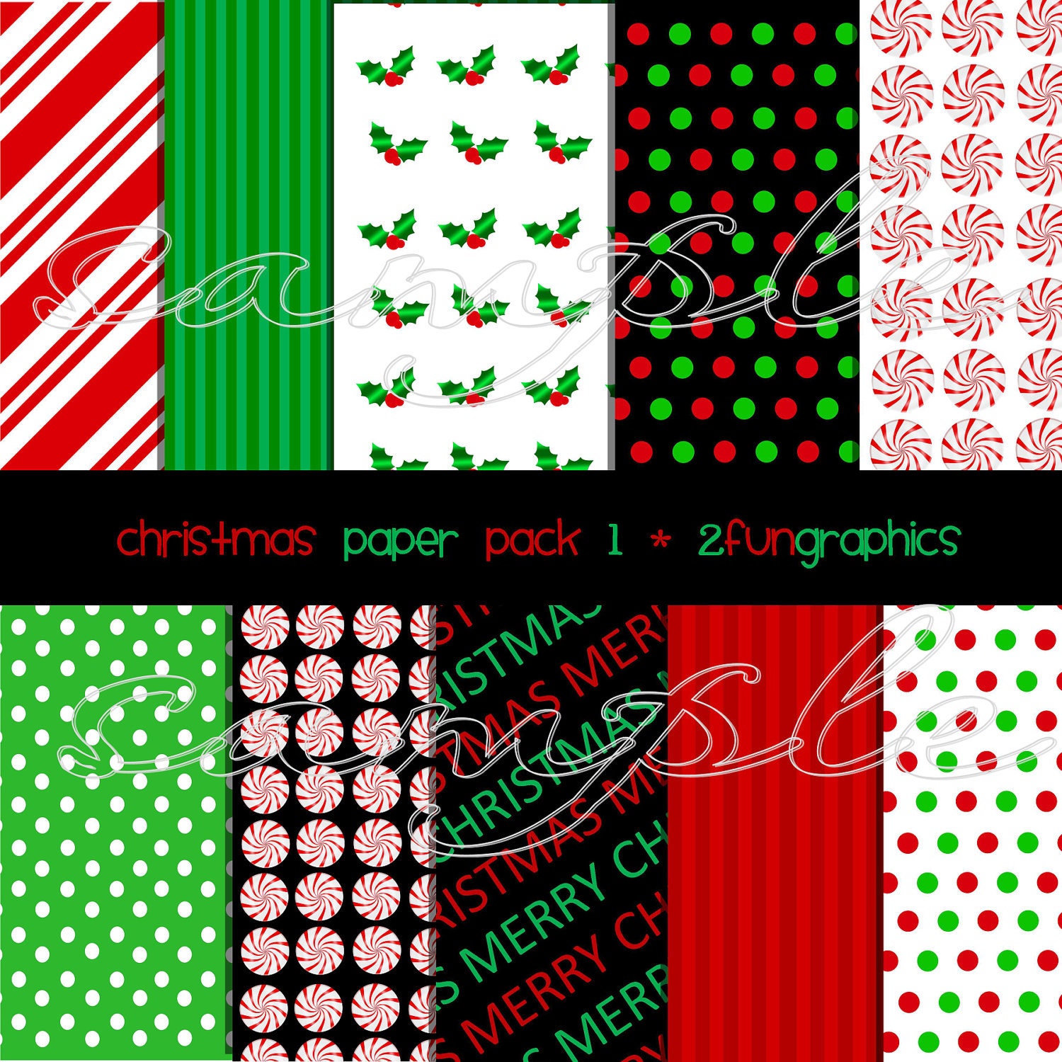 Christmas paper pack 1...digital background sheets..8.5x11.. 10 sheets, personal or small commercial use Il_570xn