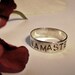 Namaste Ring hand stamped sterling silver band
