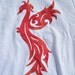 Red Phoenix Screenprinted on White Tshirt - Men's Size Medium