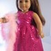 American Girl Doll Clothes Elegant Pink Sequin Gown With Boa Also Fits Most 18 Inch Dolls