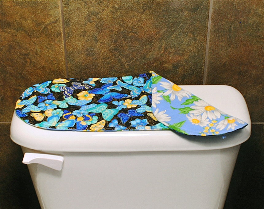 Butterfly Toilet Tank Cover Daisy Toilet Lid Cover by mariascraft