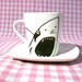 Shark Espresso Cup and Saucer in porcelain featuring a hand drawn illustration