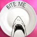 Decorative Shark Side Plate in porcelain with a Hand Painted illustration