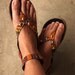 SALE Embroidery sandals, beaded ethnic orange