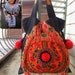 Ethnic Fringe Tote Bag with chunky pom pom /// Gypsy  // embroidery // tribal