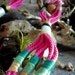 RESERV ELLIE Fiber Optix-Neon rope, Fiber and Beaded Long Statement Necklace-Pink/Mint