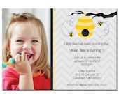 Bee Hive Chevron Birthday Invitation