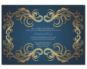 Gold Plumes Invitation