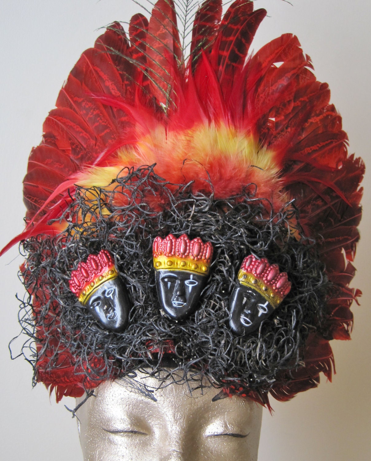 Red Hot Zulu Feathered Headdress