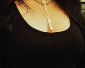 Antique Mother of Pearl Folding Fan Stave Pendant Necklace