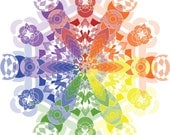 Taste the Rainbow Explosion (8"x 8" square geometric rainbow color wheel print)