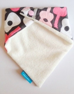 Bandana Dribble Bib Super Absorbent Bamboo and 'Groovy Guitar in Bloom' fabric -  Another Gift Idea by Cwtch Bugs