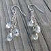 Swarovski Crystal Cluster Earrings: Silver Shade Briolettes, Sterling Silver