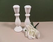 French Country White Shabby Chic Candle Stick Holders Beach Cottage Paris French Country Farmhouse Home Decor Valentines Day Gift