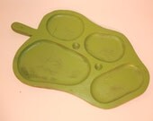 Serving Tray Shabby Chic Green Monkey Pod Wood Beach Cottage Hawaii Island Tiki Party Bar Kitchen Patio Home Decor Summer Entertaining Gift