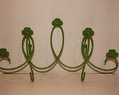 Rustic Lime Green Shabby Chic Upcycled Vintage Candle Holder Beach Cottage Home Decor Taper Votive Pillar Emerald