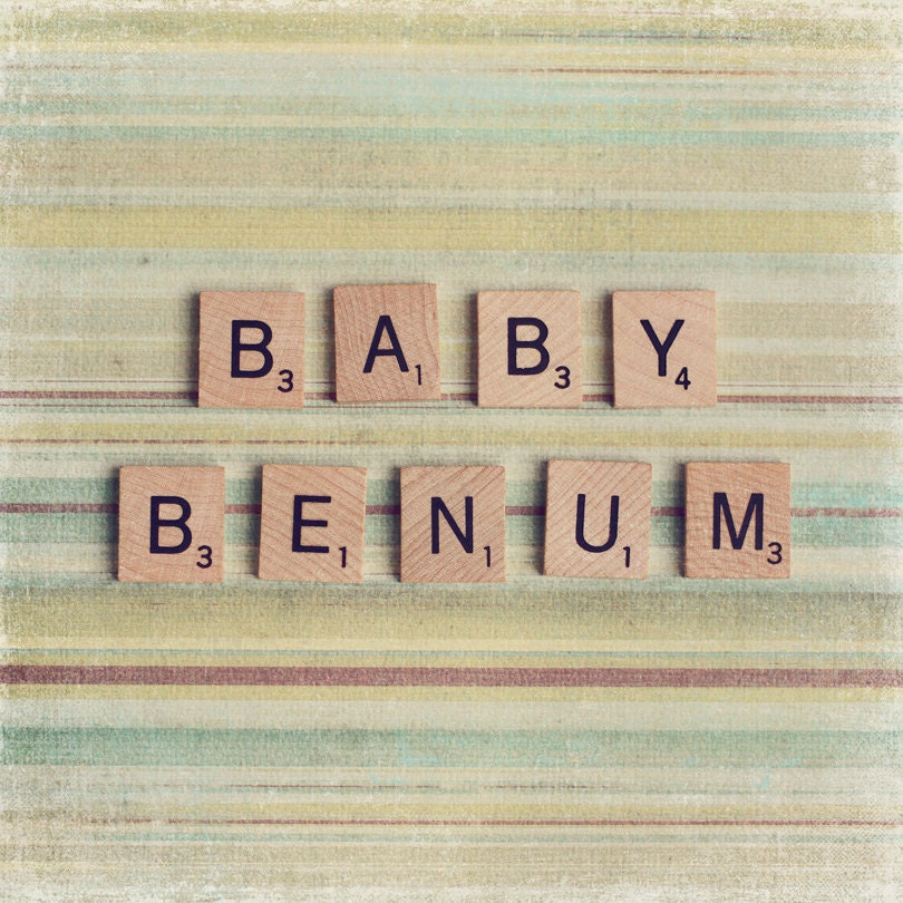 Baby Shower / Newborn Gift for Soon-To-Be Mom or New Family, Personalized Scrabble Print - 8 x 8