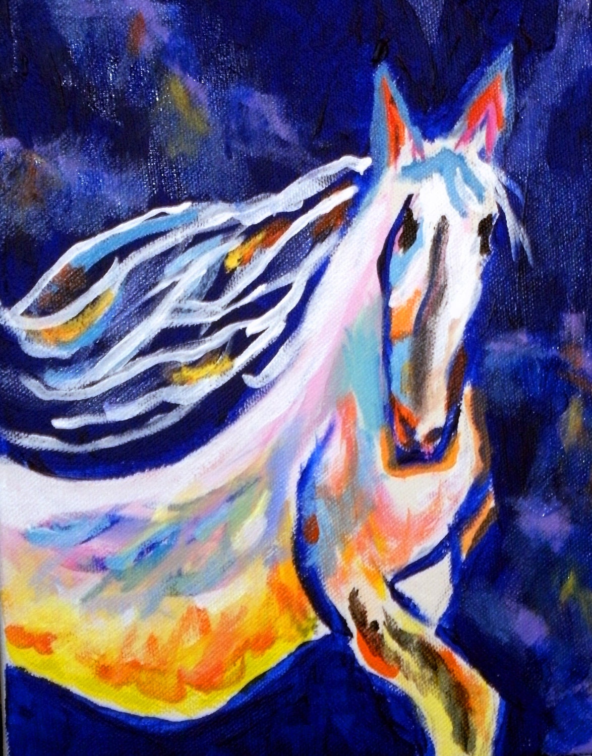 A bold horse painting 16X20 inch