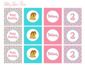 PANCAKES & PAJAMAS pink /purple-Party Circles, Printable