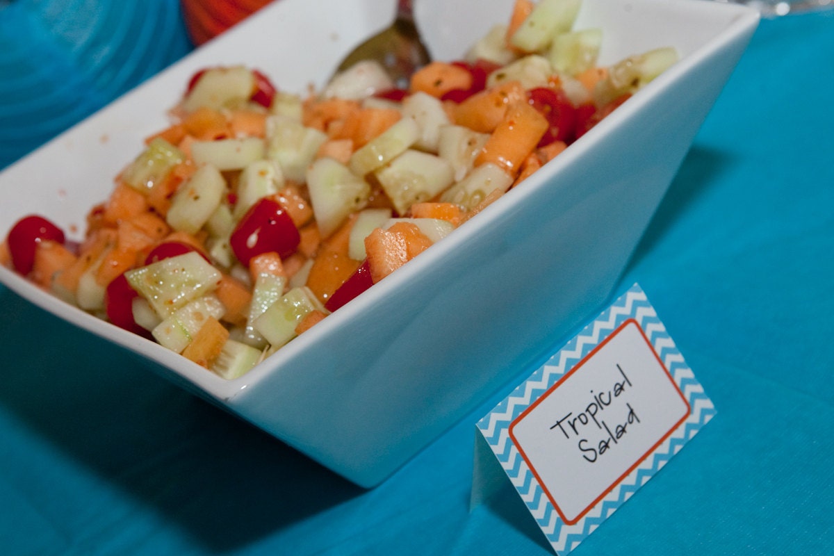 CHEVRON SURFER Food Buffet TENT Cards - tent fold, printable file Il_170x135
