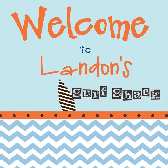 CHEVRON SURFER Printable Welcome Sign Il_570xn