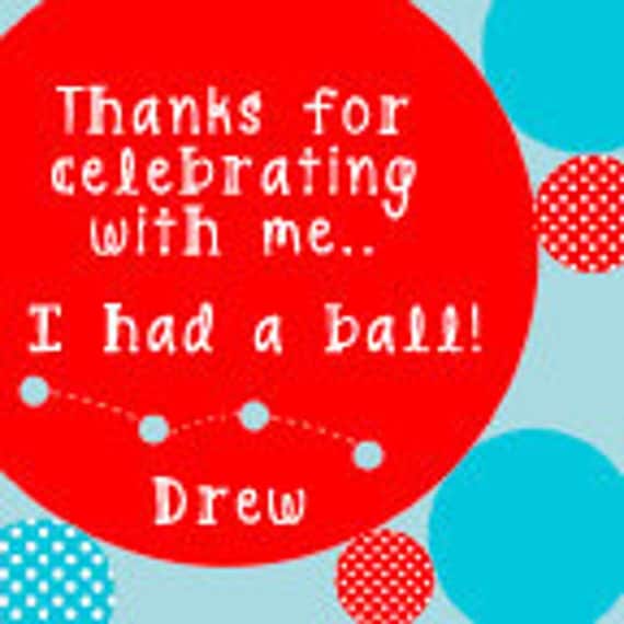 BOUNCE HOUSE Favor Tag, Red & Aqua-Customized and Printable Il_570xn