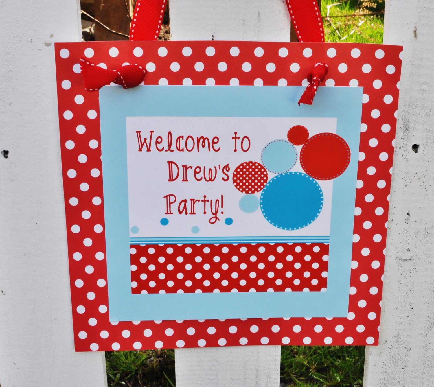 BOUNCE HOUSE PRINTABLE Party Sign - Red & Aqua- Libby Lane Press Il_570xn
