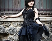 Gothic Brocade Bustier and Handkerchief Skirt
