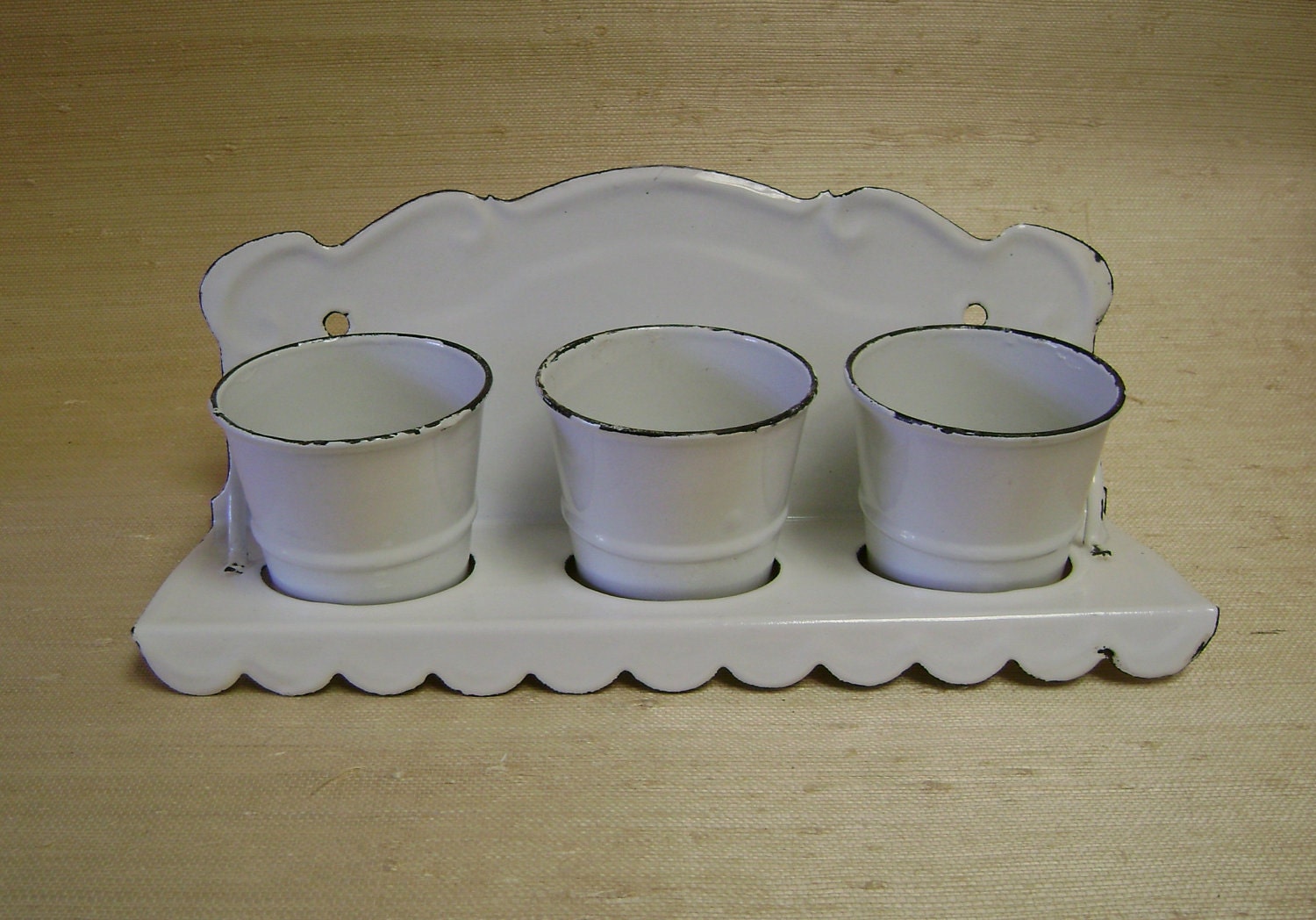 Vintage Enamelware Hanging Planter Box
