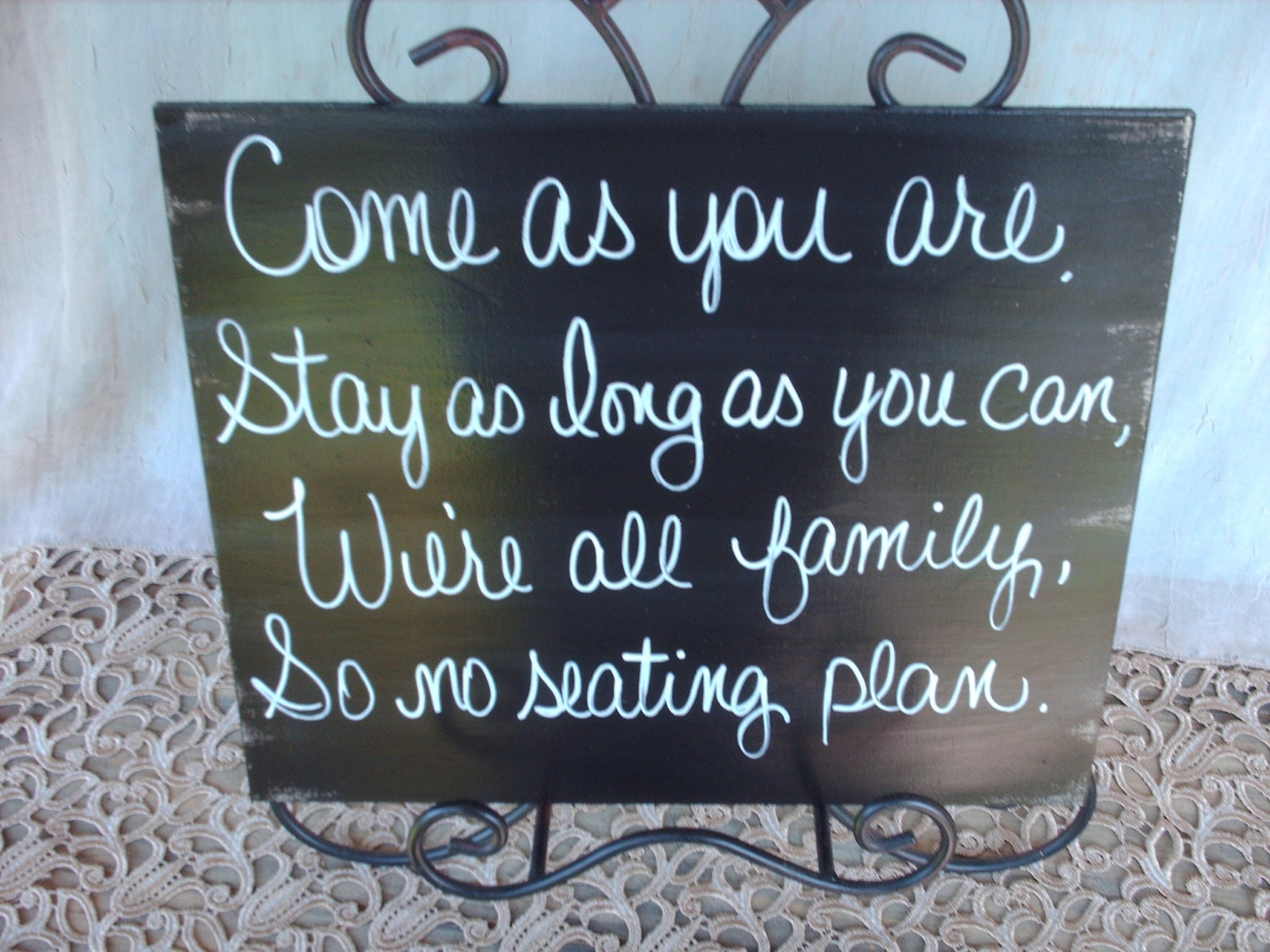 Black and White No Seating Plan Wedding Sign