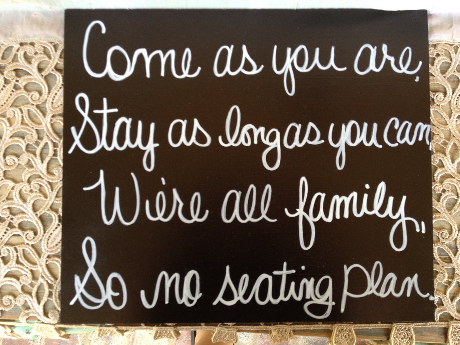 Black and White No Seating Plan Wedding Sign