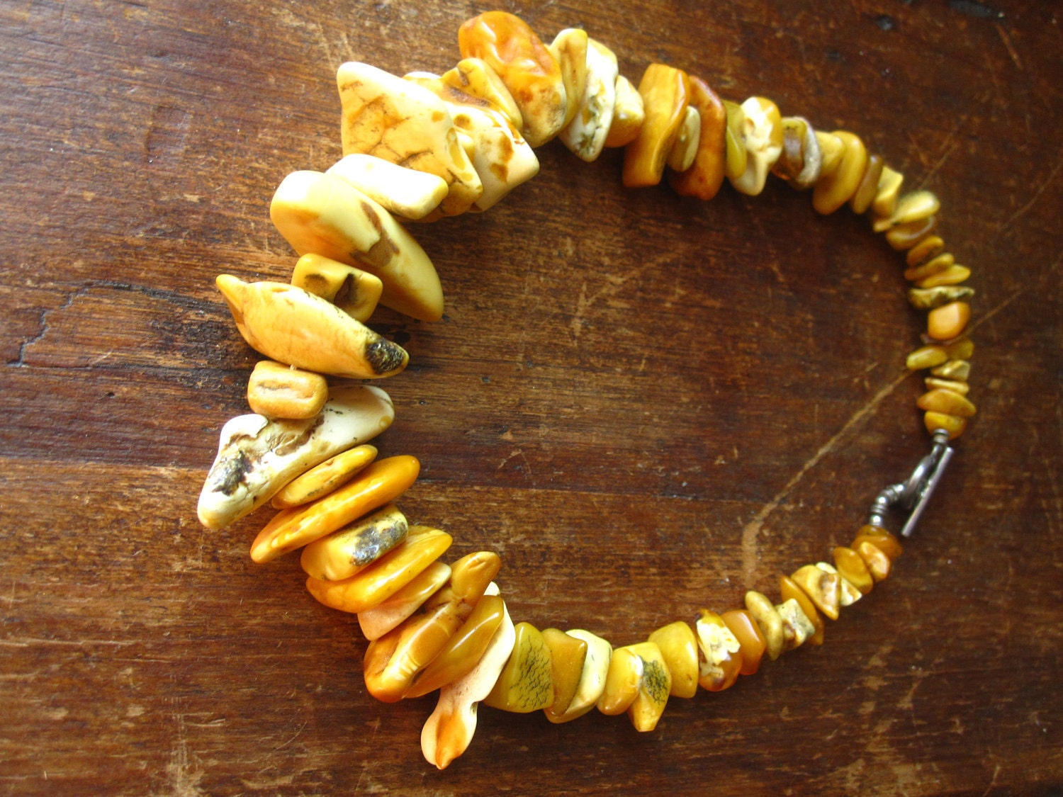 SALE Huge Necklace Vintage Raw Baltic Amber One of a Kind