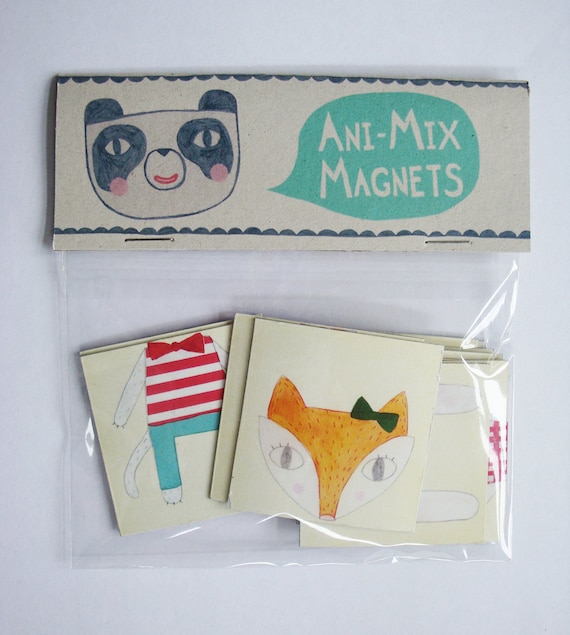 Animal magnets - mix and match magnet set