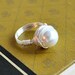 Romantic Lovely Wire Wrapped Ring- Custom Size Ring Swarovski Pearl Cream, White, Ivory