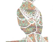 Original Papercut PRINT - Red Tailed Hawk