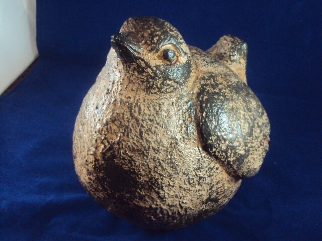 Cast Cement Stone Bird Well Fed