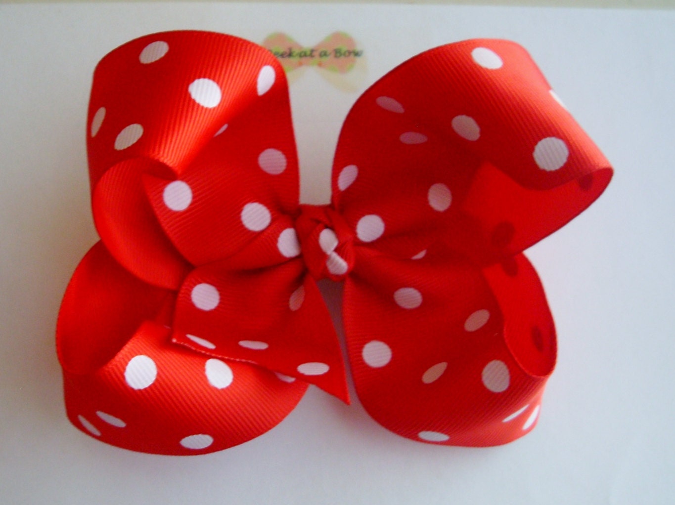 Hair bow polka dot Medium Single layer