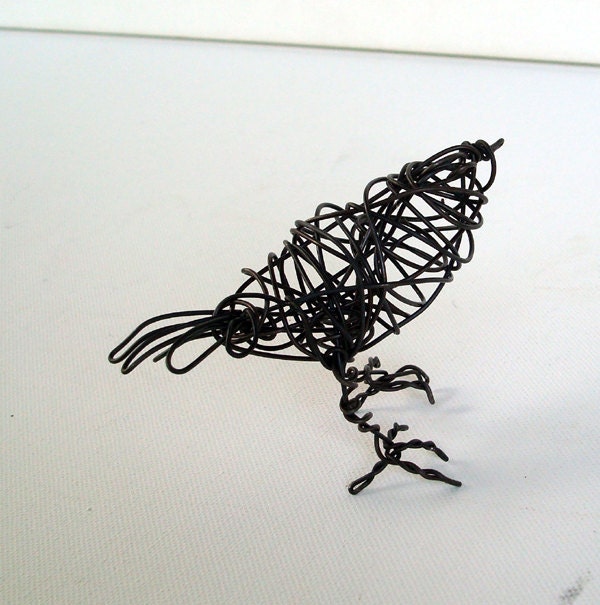 Handmade Wire Bird Sculpture - MINI FINCH
